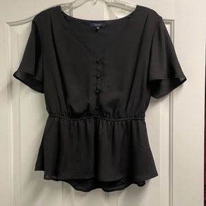 Black peplum blouse